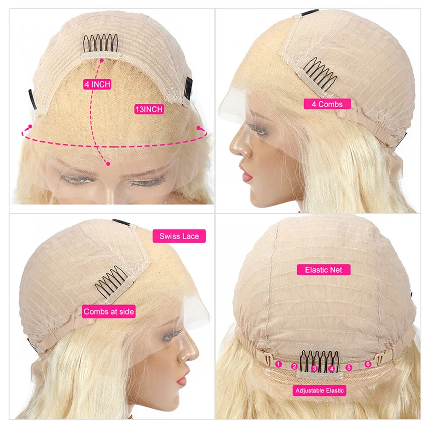 Platinum Blonde Lace Front Wigs Human Hair 100% Vietnamese Virgin Hair Glueless Full Frontal Wigs Pre Plucked Loose Wave Wigs