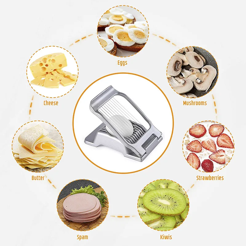 Household Manual Multifunctional Egg Cutter, Egg Slicer Stainless Steel, Egg Slicer for Boiled Eggs