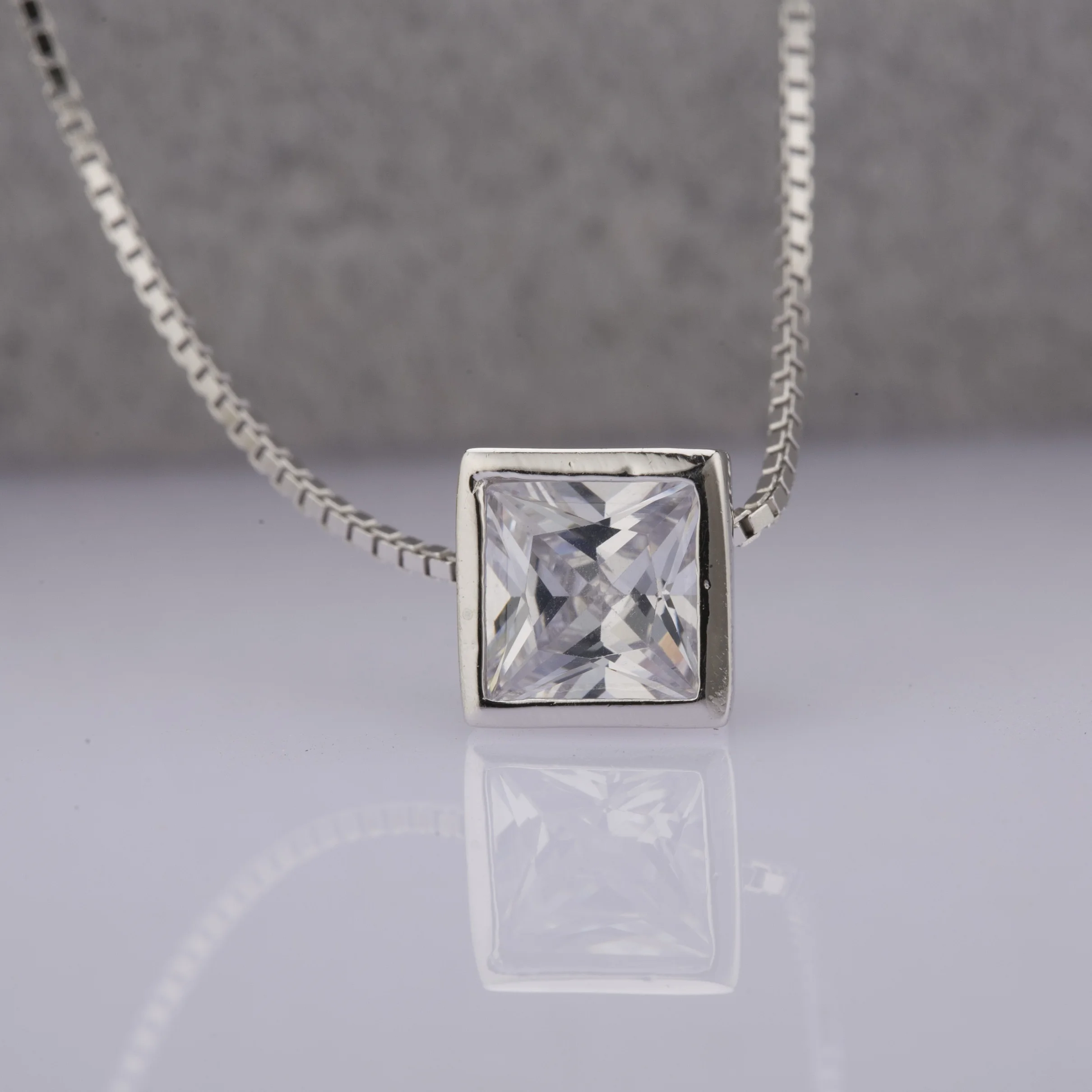 Fashion white Gold Plate 925 Sterling Silver gemstone women necklace