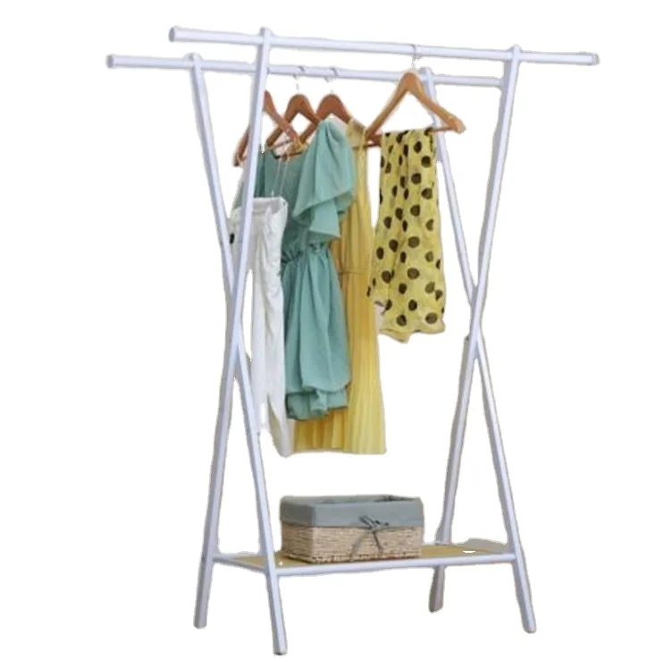 Top Quality Multifunctional Metal White X Type Garment Multifunction Rack With Pvc Board