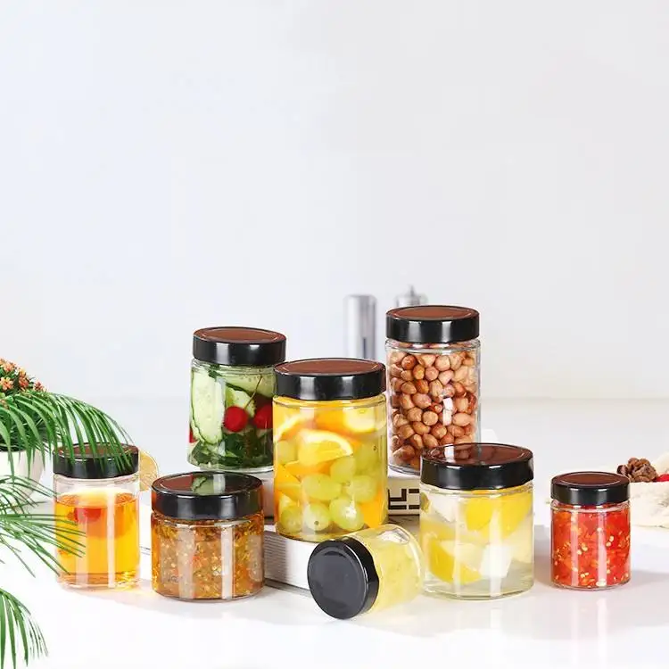 Wholesale 45ml 85ml 100ml 180ml Nuts Pickle Pudding Yogurt Candy Food Storage Jar With lid Round Glass Bird Nest Bottle