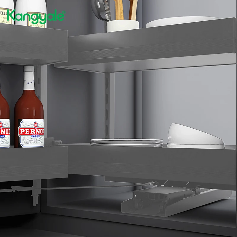 Kangyale кухонных шкафов и АКСЕССУАРЫ ВЫСОКОЕ тандем кладовая организации 6-слойное бальное платье из алюминиевого сплава блок для