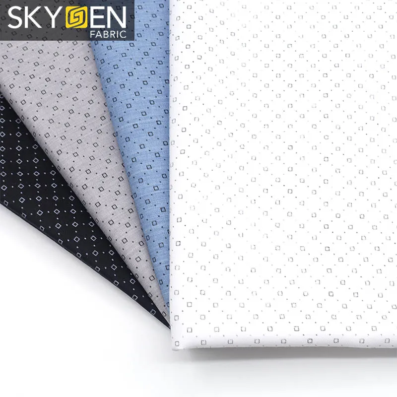 Skygen Белый Черный bule легкий простой тканый 72% полиэстер 25% вискоза 3% спандекс поплин эластан ткань
