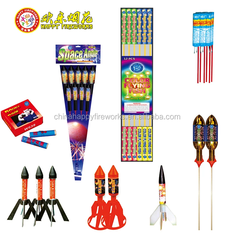 Happy Fireworks super effect no stick whistling rocket saturn missile firework wholesale in stock