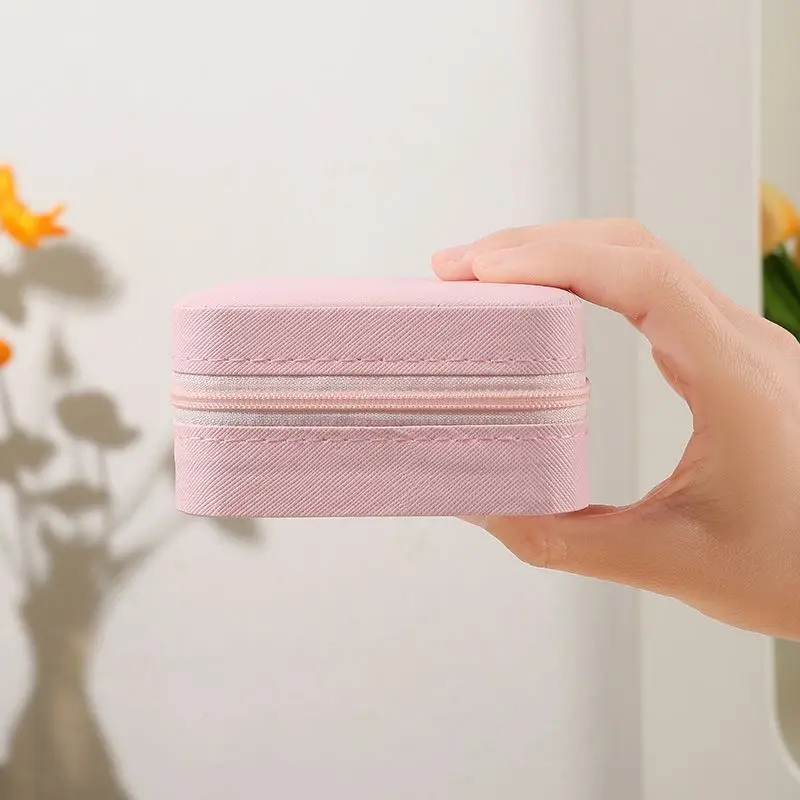 EverBright New 360 Degrees Rotation PU Leather Jewelry Box With Glass Window/Mirror Large Rotatable Jewelry Storage Display Box