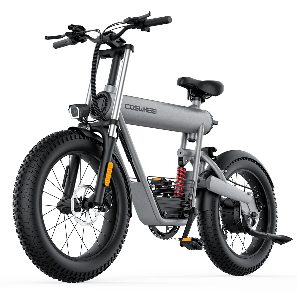 Coswheel T20 Fat Tire Ebike 24 inch Fatbike 1000W 10AH 15AH Aluminum Frame EBike for Adults With PL Warehouse