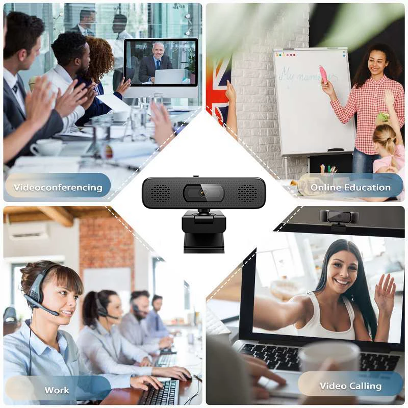  Компьютерная камера 4K с 4 встроенными всенаправленными микрофонами и динамиком для потоковой передачи видео-конференций Внешняя веб-камера