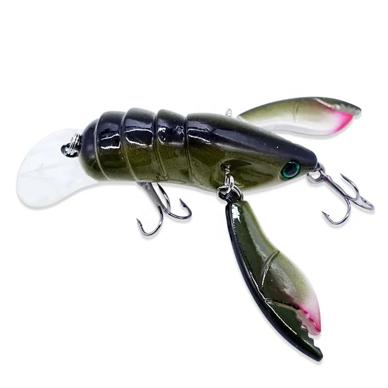 seasky fishing lure crawfish lobster 9g hard plastic bionic fish bait durable ABS body jointed claws for a realistic action