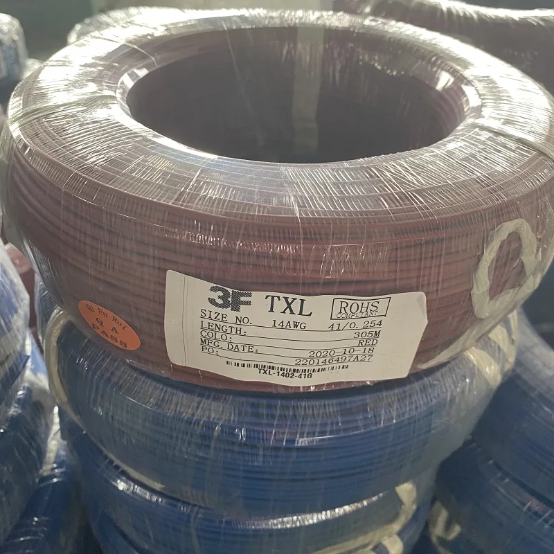 125C 60Vdc or 25Vac Colors Auto Wires Brown Red Yellow Black Color XLPE Insulation Jacket Cable Tinned/Bare Txl Automotive Wire