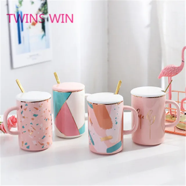 Wholesale Porcelain Coffee Cup Personalized Pink Mug 1158