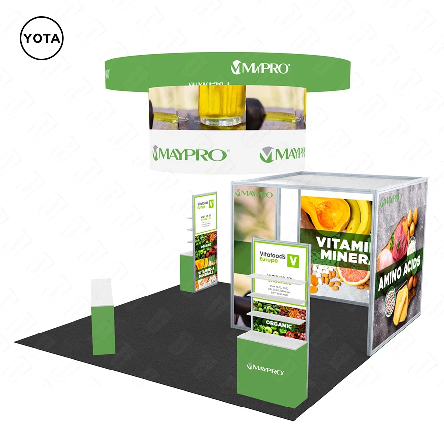 Tawns Easy Set Up Modular Trade Show Equipment Booth Stand Tension Fabric Aluminum Frame Banner Stand for Exhibition Expo