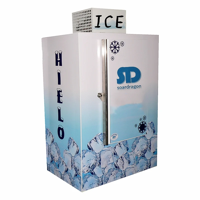 Soardragon single glass door Bagged ice storage bin Gas station freezer for package ice merhandise