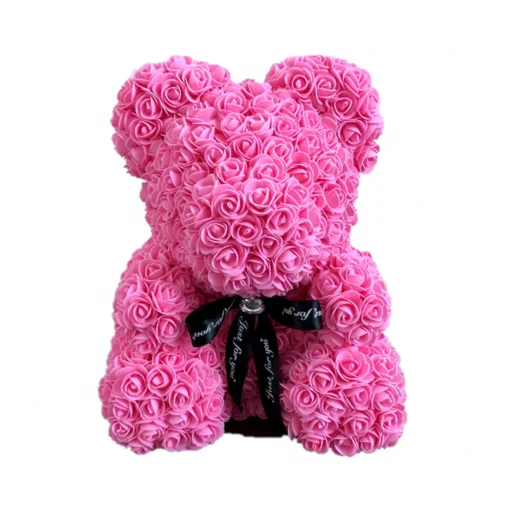 Wholesale Customized Rose Bear Rabbit Unicorn Artificial PE Flower DIY Artificial Flower With Box 40cm /25cm