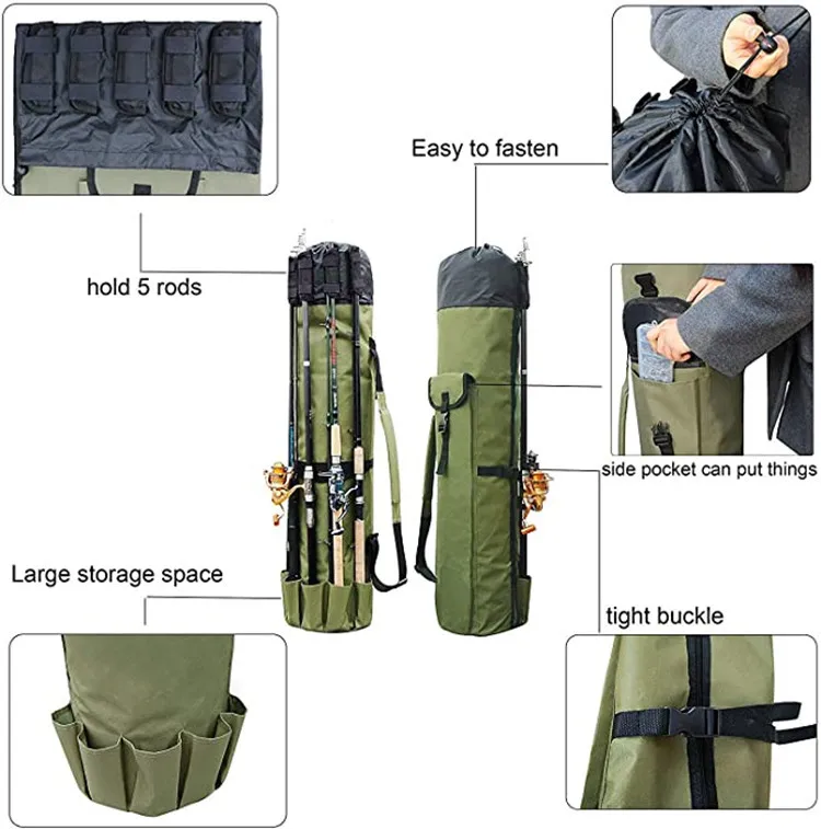 2024 NEW MSR MS074 hot selling fishing bag organizer pouch for multiple rods storage travel heavy duty sea fly fishing rod