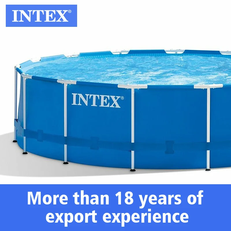 INTEX 28242 Durable Metal Frame Pool Set Garden adult Pool Swimming Outdoor  Large Above Ground Round Swimming Pool