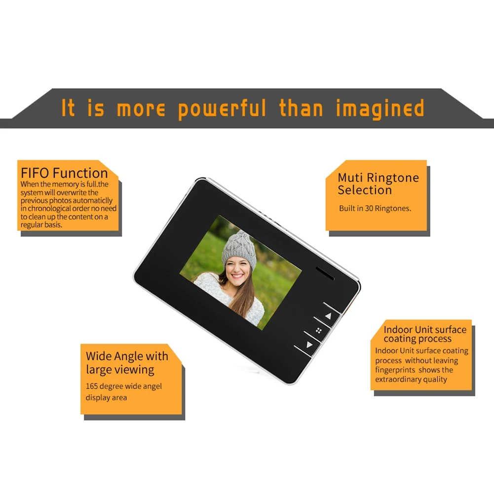 2.8 Inch Camera Doorbell Video Doorbell Peephole Door Viewer Night Vision 120 Degree for Home Office Apartment