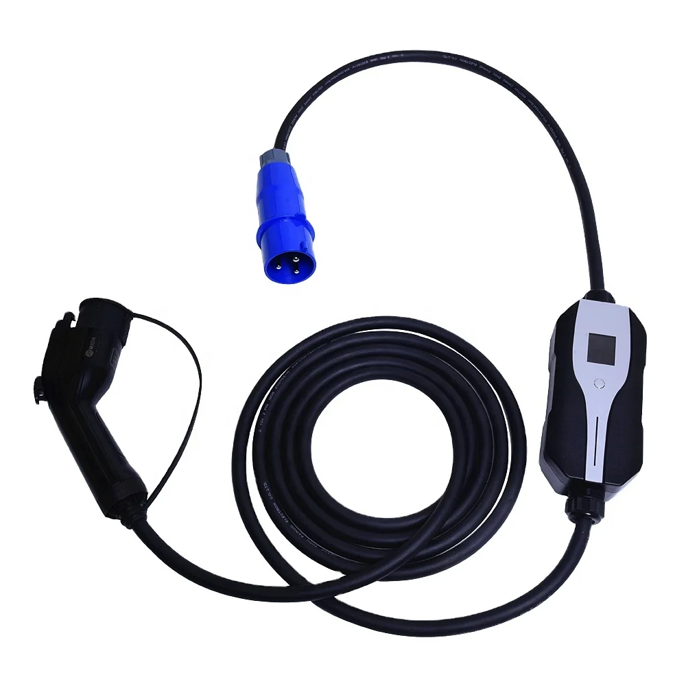 Домашний зарядный кабель SAE J1772, регулируемая портативная зарядная станция для электромобилей 32A