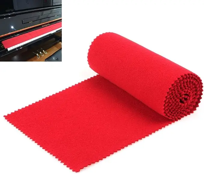 Red microfiber cleaning cloth piano keyboard dust cover, suitable for electronic keyboard, digital piano