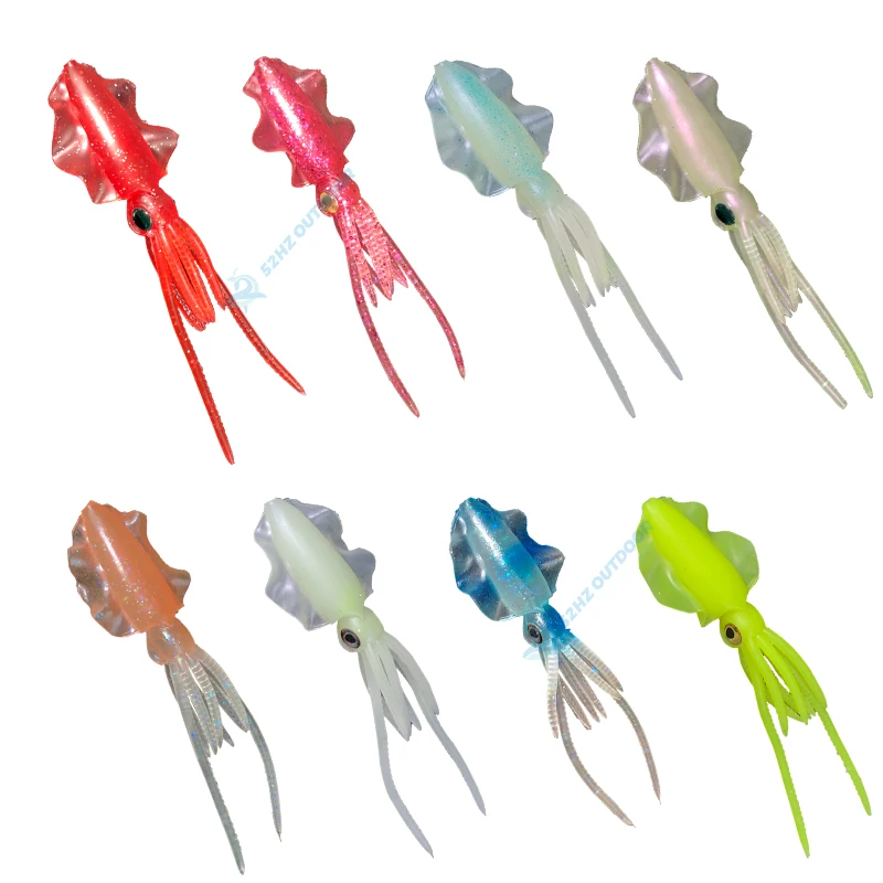 High quality FISHING NEW DESIGN 15cm/60g UV Glow Fishing Soft Lure Octopus Calamar Squid Fishing Lure