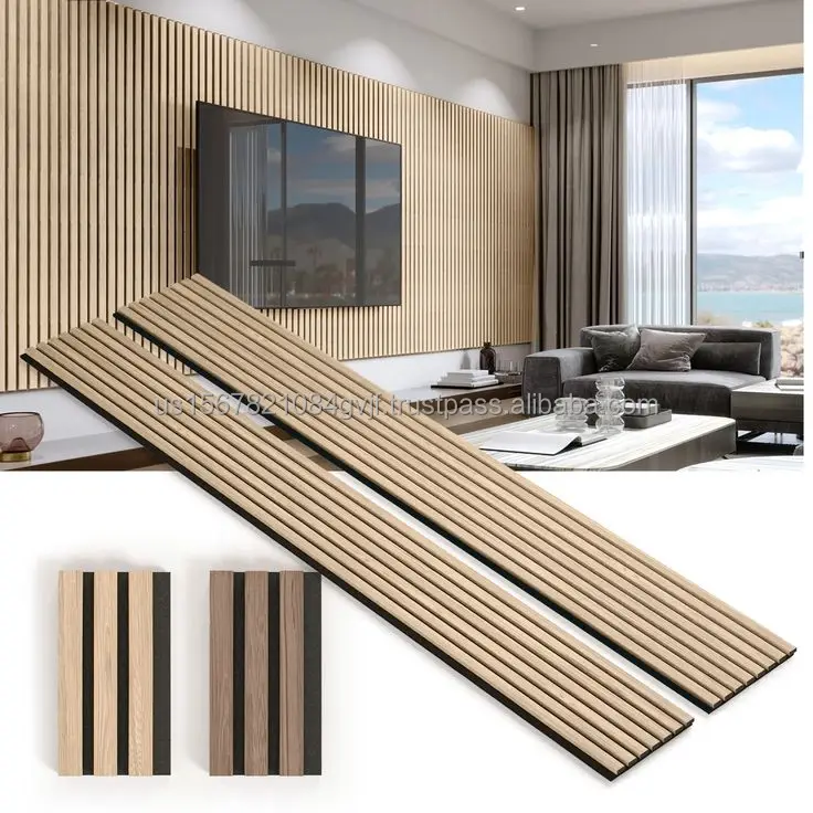 Soundproof Wood Slat Acoustic Panel for Indoor Decoration with Different Colors