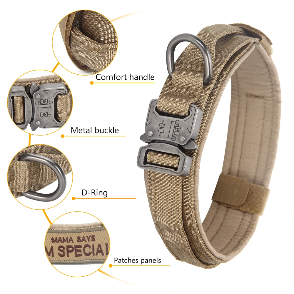 Custom Dog Lead Collar With LOGO Adjustable Quick Release Metal Buckle Pet Elastic Bungee Dog Leash Tactical Dog Collar