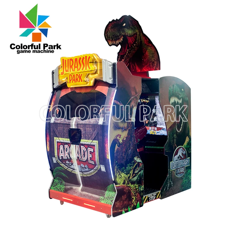 Double Players Dinosaur Jurassic Adventure Park coin operated electronic Arcade Game Machine For Sale