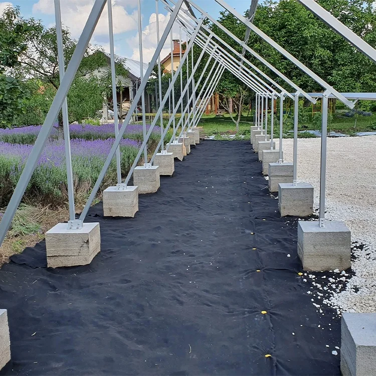 Concrete Foundation Solar Ground Mounting Kits 2 Panels In Portrait Solar Ground Mounting Racking System