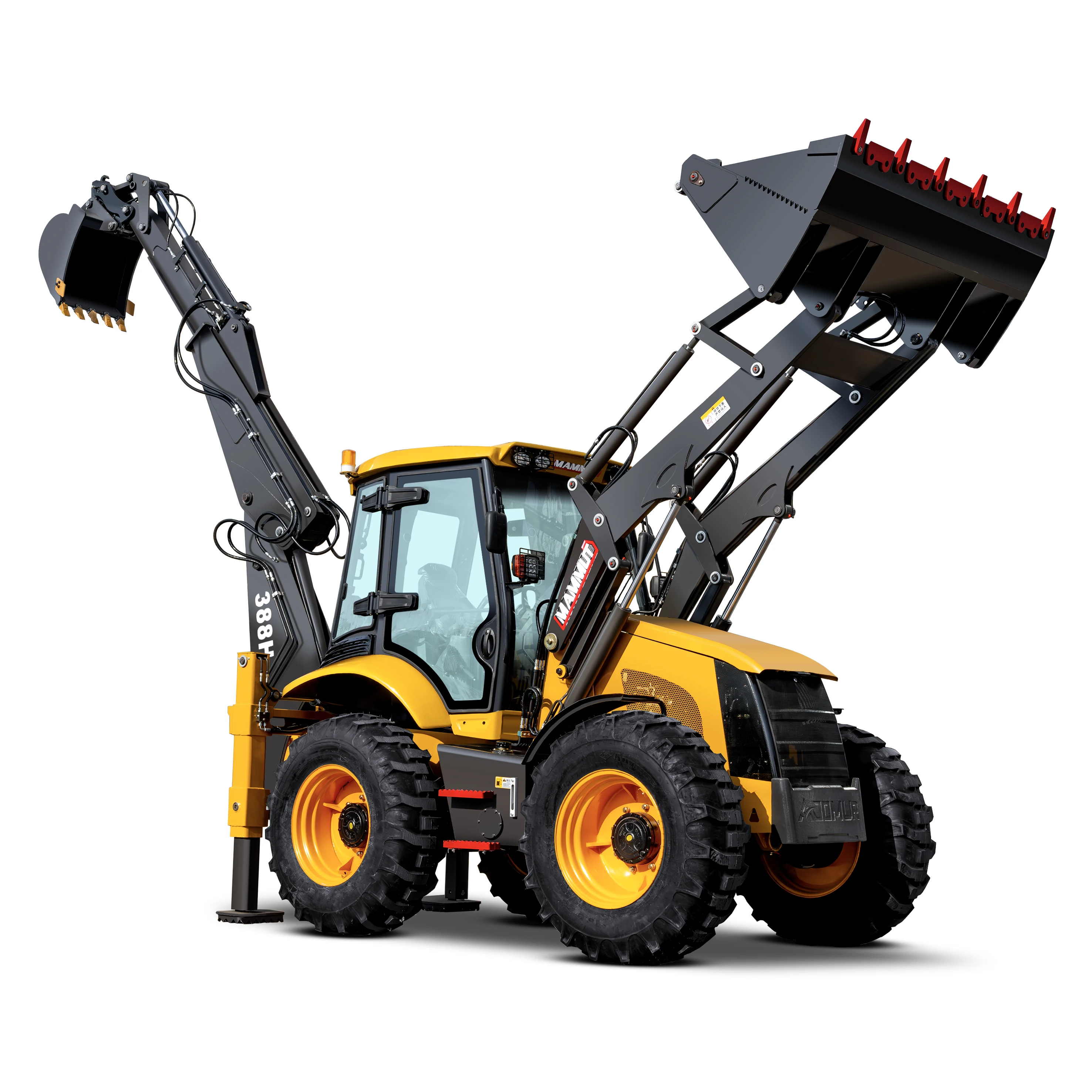 Backhoe tractor 338H manufacturer directly sale 4x4 50hp compact tractor with loader and backhoe mini