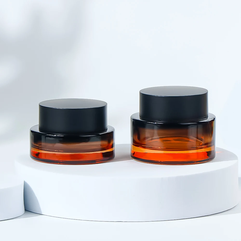 JXAPCK 30ml 50ml Glass Scrub Body Butter Container Cosmetic Jar Glass Cosmetic Skincare Cream Jars