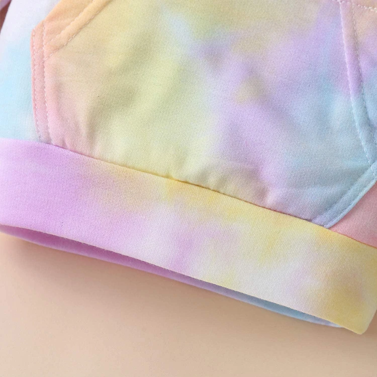 Wholesale Kids Jogger Suits Children Boys Girls Tie Dye Hooded Pullover Baby Tracksuit