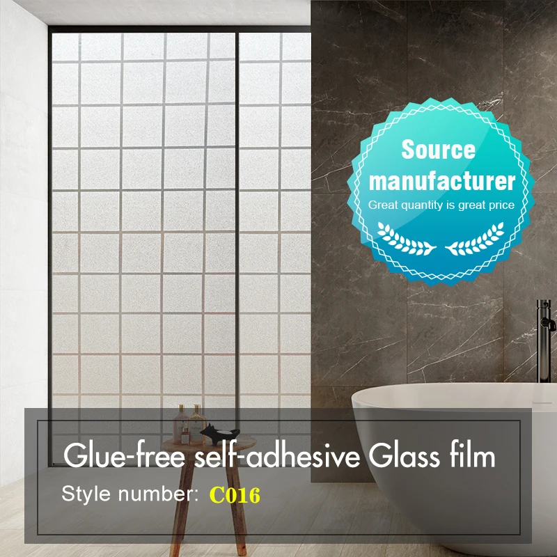 Wholesale Frosted Patterned Glue-Free Privacy Film Self-Adhesive Glass Sticker Decorative Glass Film