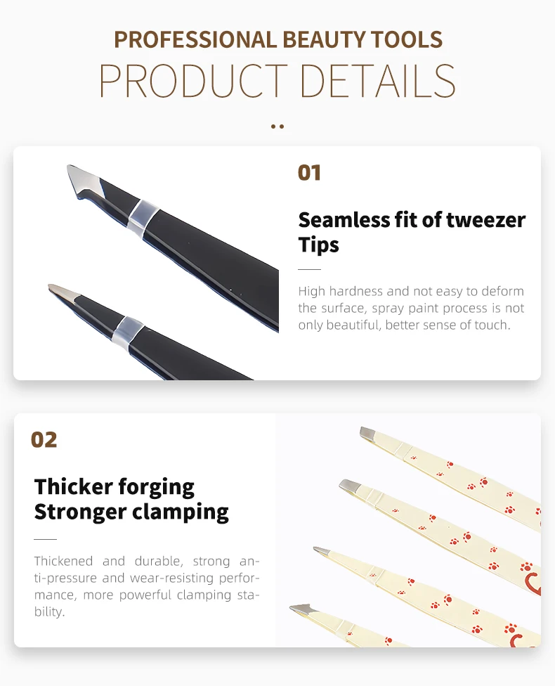 Wholesale Black Assorted Color Stainless Steel 4 Pcs Multi Functional Beauty Eyebrow Tweezers set