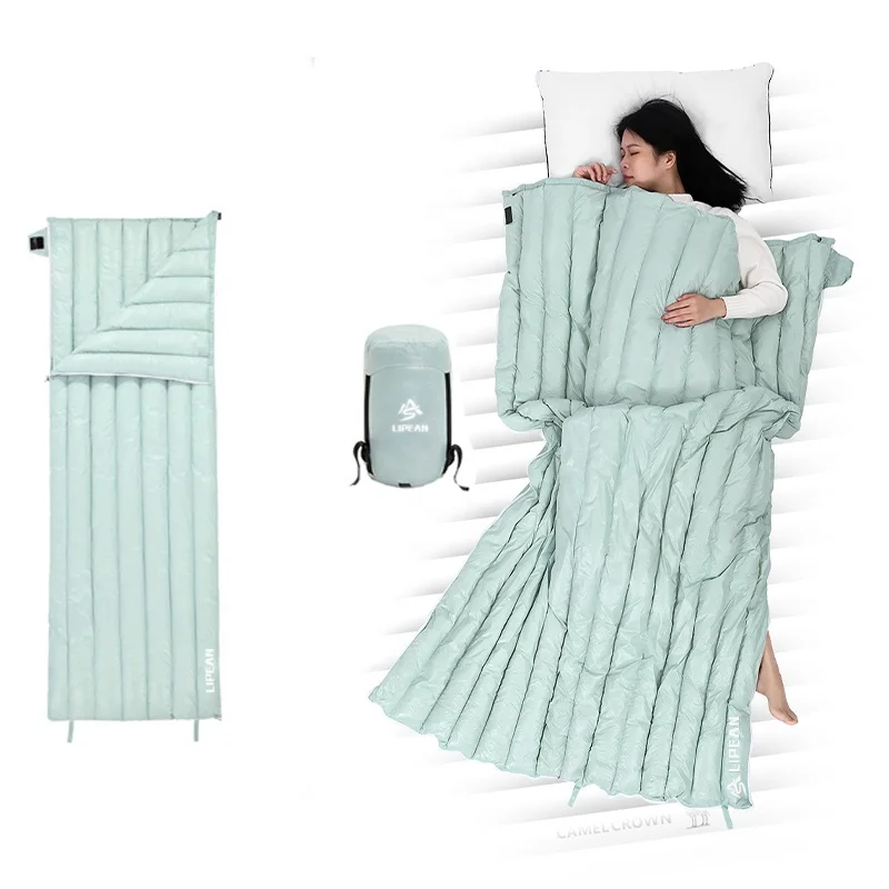 15D Nylon Lightweight Waterproof Hiking Traveling Outdoor Down Quilt Goose Down Duck Down Filled Camping Envelope Sleeping Bag