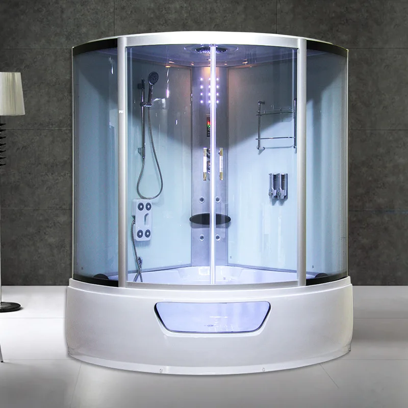led screen steam shower rooms  arc-shaped modern shower room jacuzzier tub combo steam shower room