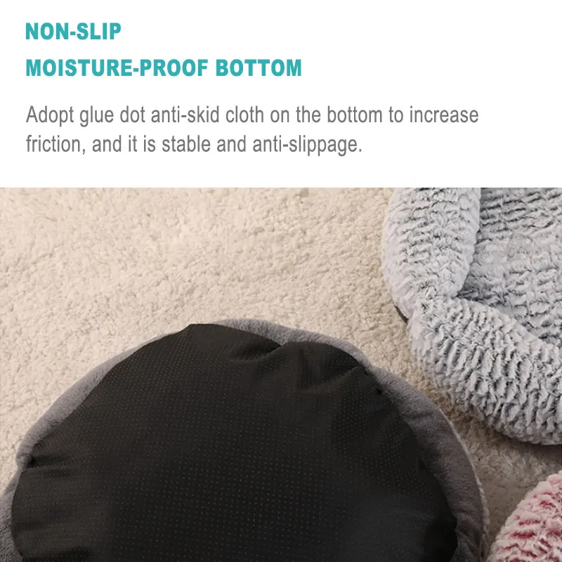 
Pet Factory Original Fluffy Faux Fur Shag Round Cozy Calming Donut Dog Bed 