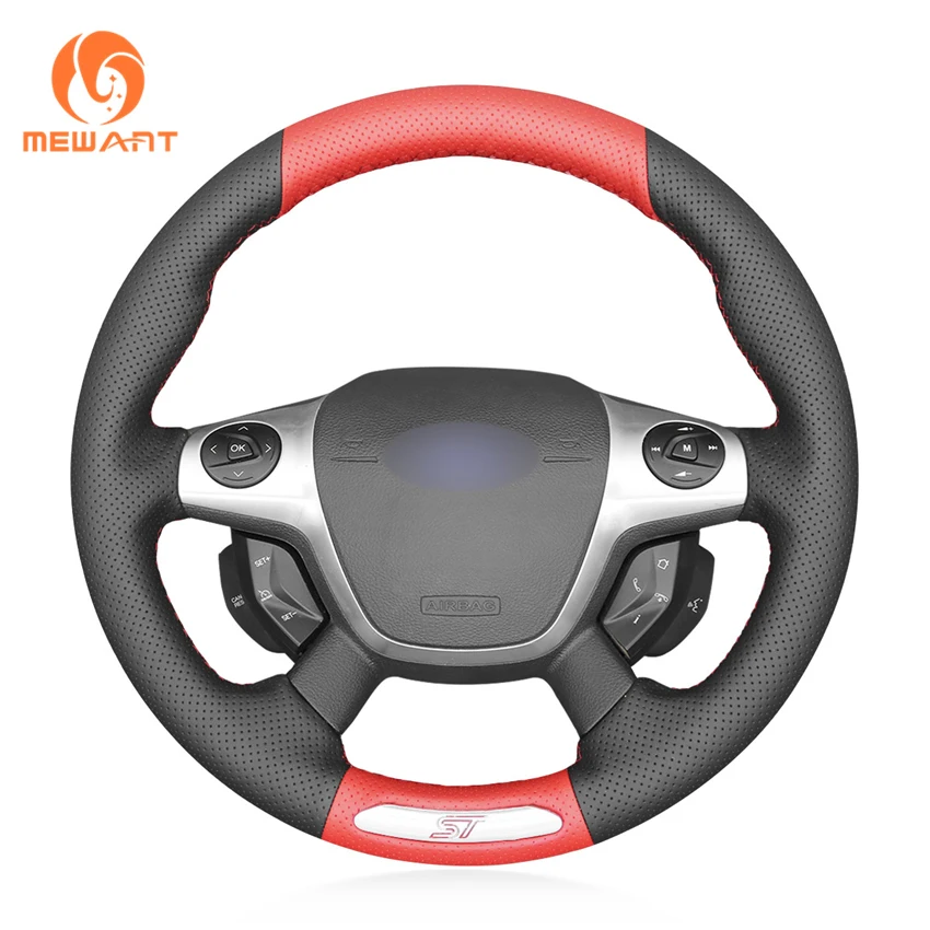 DIY Car Custom Steering Wheel Cover For Ford Focus/Fiesta/ Puma ST ST-LINE/Escape/Transit/F-150/Mustang/Taurus/Edge/Mondeo/C-Max