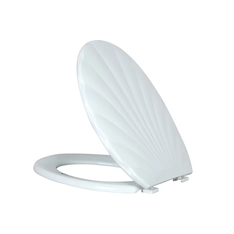 Shell Shape High Quality 100% PP Round Shape Toilet Seat Cover KJ-855A for Bathroom plastic Toilet Lid