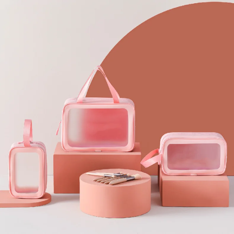 customize printing logo frosted pvc ziplock pouch biodegradable small pvc cosmetic bag