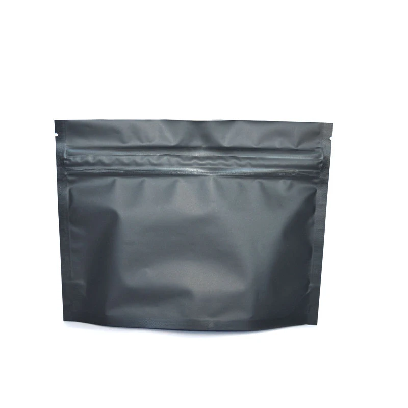 Spot wholesale double zipper blackwhite plastic smell proof child protective plastic packaging polyester film zipper bag