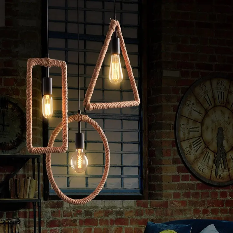 
Industrial Edison Bulb Pendant Hanging Lamp for Living Room Kitchen Dining Room Loft Hallway Retro Interior Decorating Luminary 