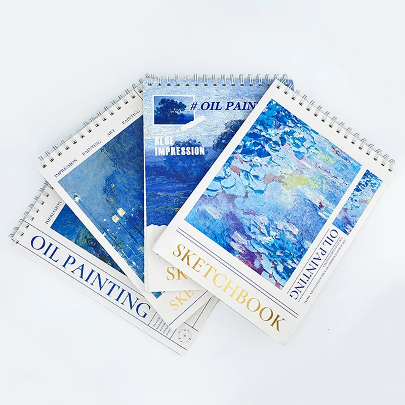 factory stock oil painting drawing blank notebook paper A4 spiral coil  sketch notebook  for school
