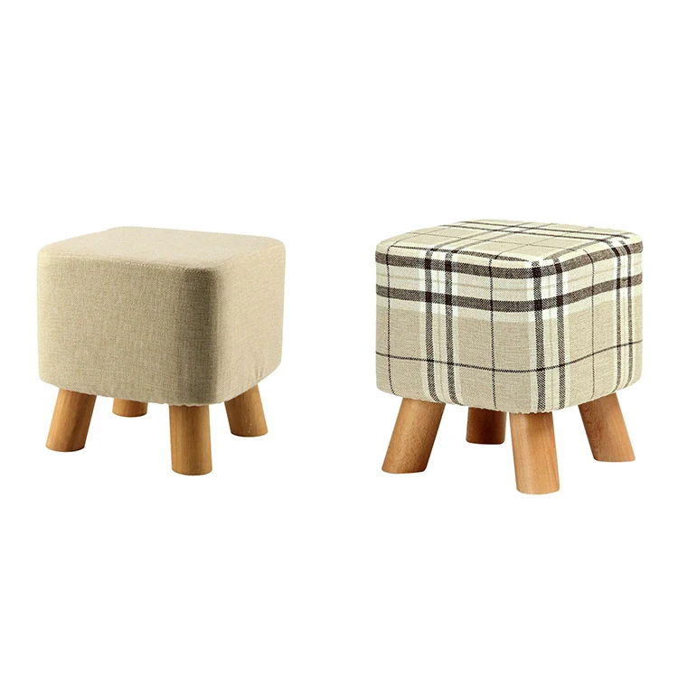 Pouffe solid small wood stool knitted Modern Ottoman Stool Boho Design Pouf Woven Tufted Moroccan Foot Stool Poufs