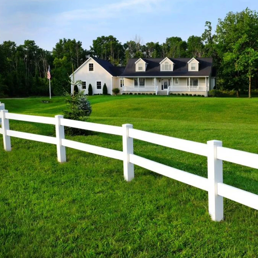 FENTECH hot sale 2  Rail vinyl pvc horse rail fence