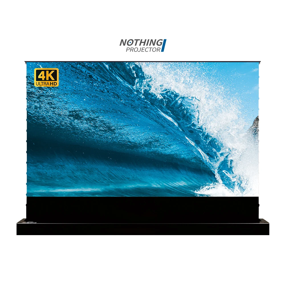 4K Home Cinema Screen With Projector In Ceiling Motorised Floor Alr Ust Projector Screen Anti Light Electric Projector Screen