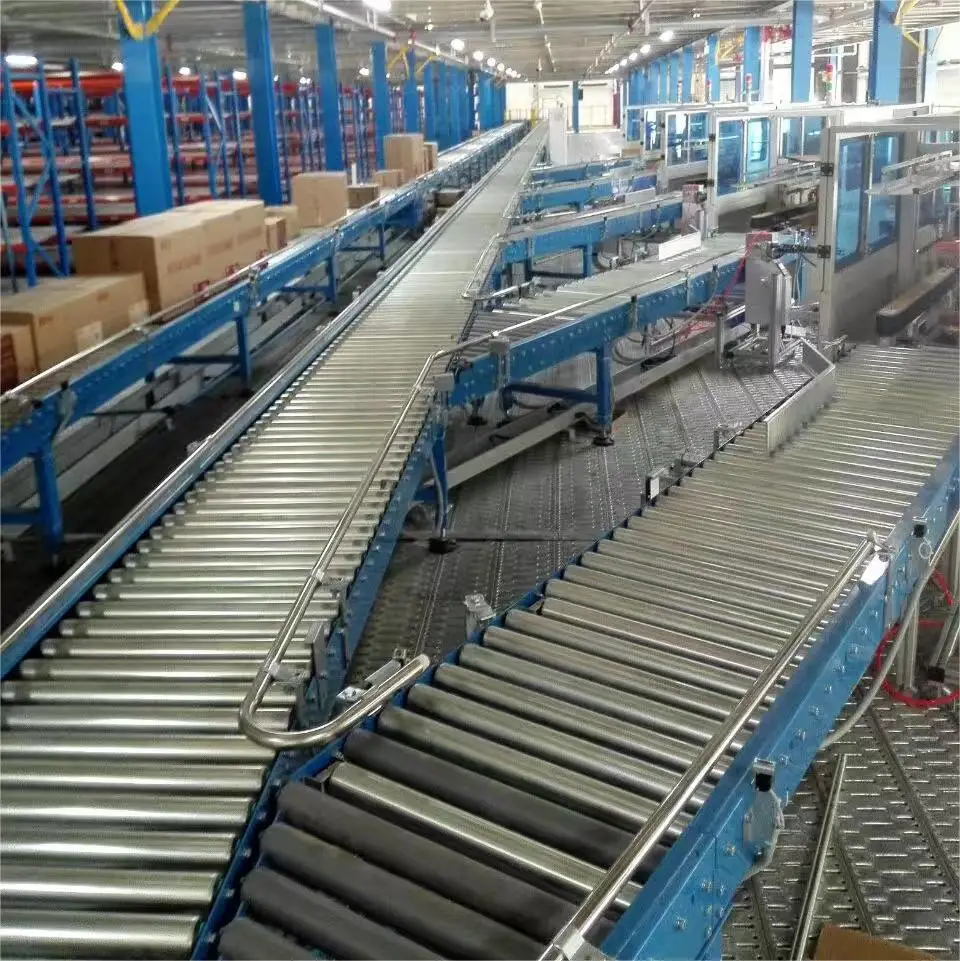 heavy duty electric double chain power roller conveyor conveying equipment