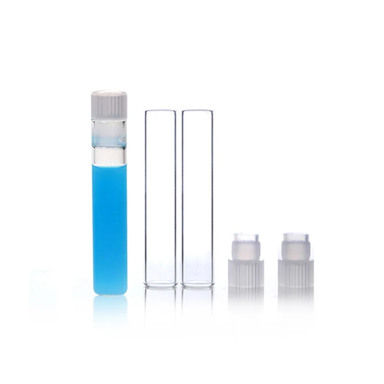 Lab 1st hydrolysis Glass Flat bottom Tubular 1ml Shell Vial with 8mm PE-Plug for HPLC analysis