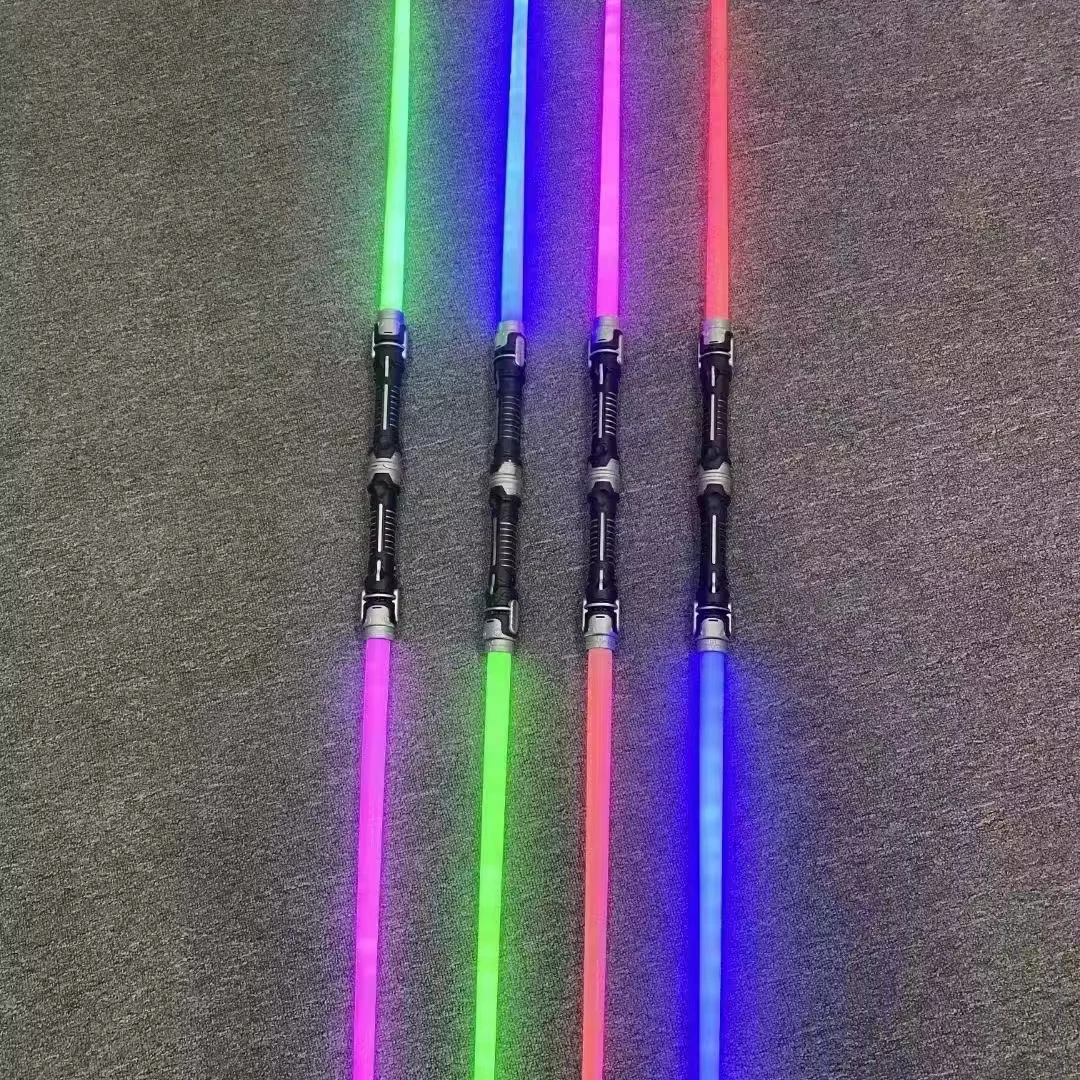 2 Pack Colors Lightsaber with FX Sound for Kids Halloween 2 in 1 Double-Bladed Dueling Light Swords