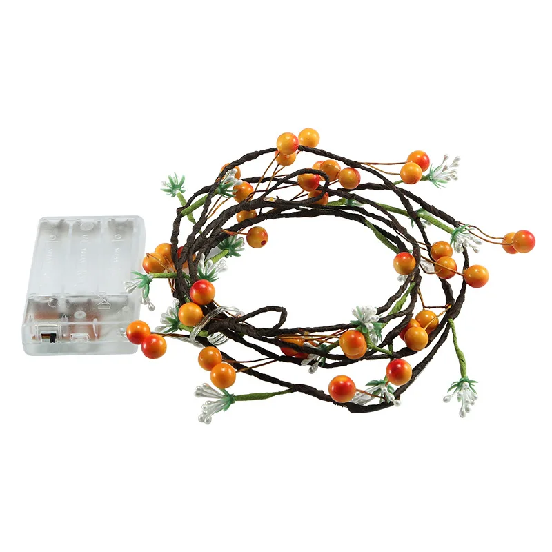 Christmas String Light Battery powered Red Berry Garland with for Christmas Decorations Holiday Party Patio Garden