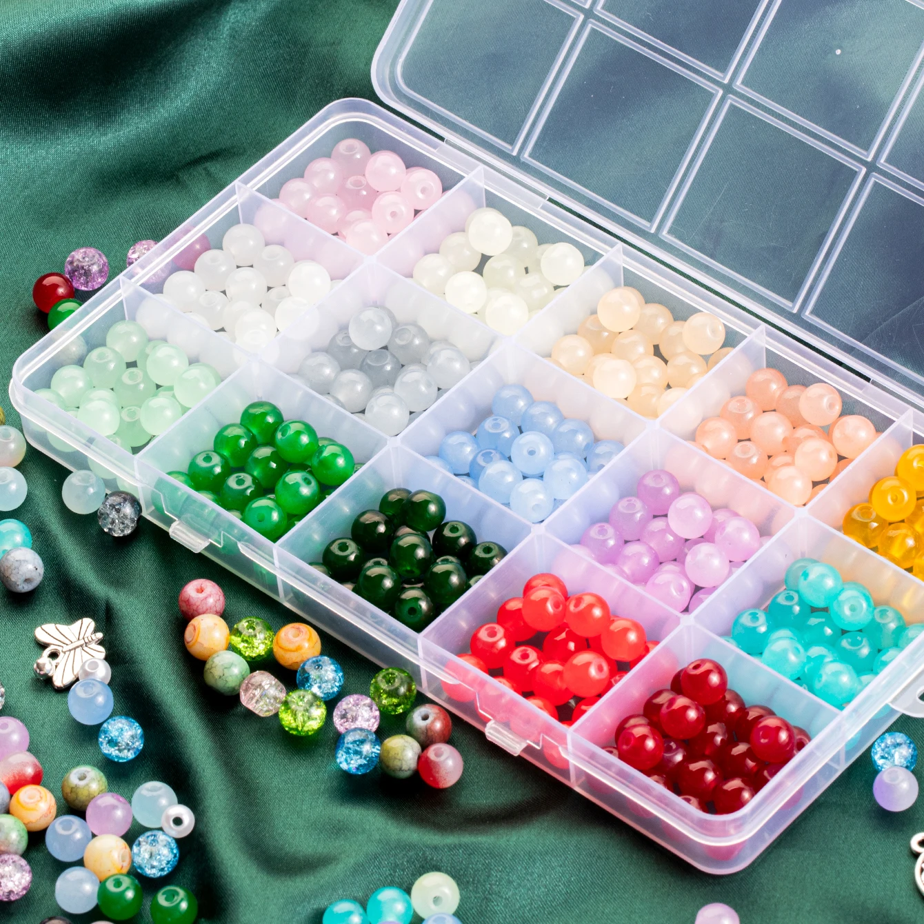 8MM Colorful Glass Crystal Beads Kit Jewelry Making Round Beads For Bracelets Making Diy Craft Necklace Earrings