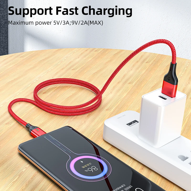 On Stock high quality usb 3 in 1 charger cable magnetic phone charging cord data line 3A quick charging cable magnet type